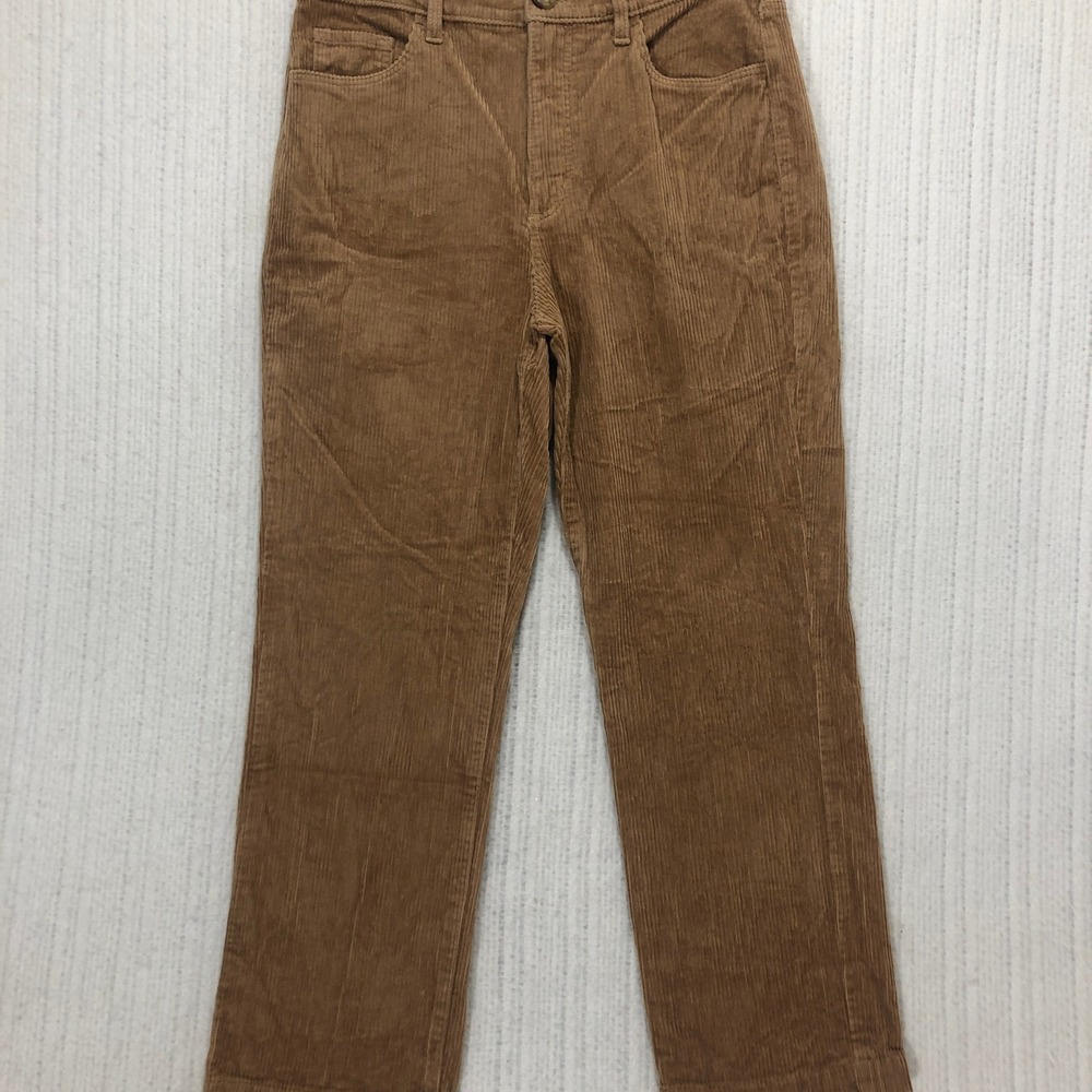 Loft Womens Camel Brown Wide Wale Corduroy Straight Leg High‎ Rise Pants 29x24.5